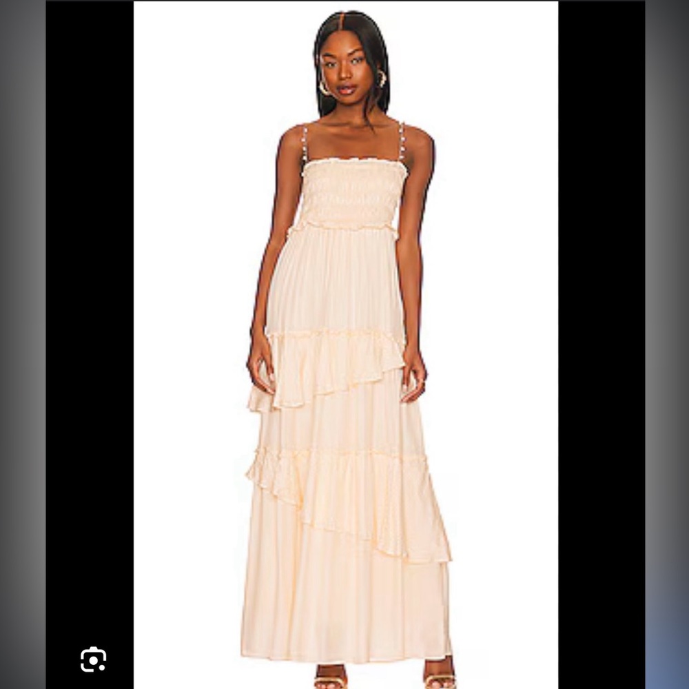 Cami NYC Smocked Tiered Maxi Dress - Pale Peach